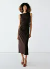 Mango Robe Laina In Marron