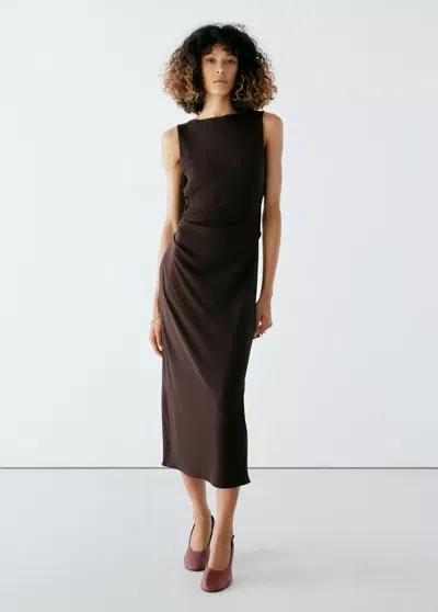 Mango Robe Laina In Marron