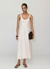 Mango Robe Lin Rayures Combinées In White