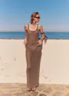 Mango Crochet Long Dress Medium Brown In Brown