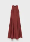 Mango Robe Longue Évasée Orange Brûlé - Femme - Xl -  In Burgundy