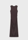 Mango Long Dress With Back Opening Brown In Brown