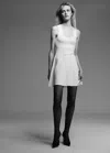 Mango Robe Maille Fine Évasée In White