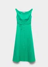 Mango Robe Midi Boutons Vert - Femme - L -