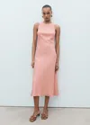 Mango Robe Midi Bretelles Rose - Femme - Xl -