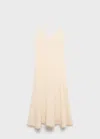 Mango Embroidered Midi Dress Ecru In Neutral