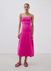 Mango Robe Midi Bustier In Pink