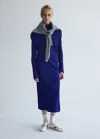 Mango Robe Midi Col Montant In Bleu