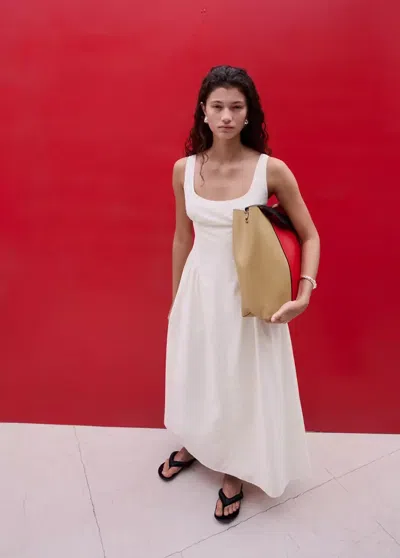 Mango Robe Midi Évasée Avec Fronces In Sand