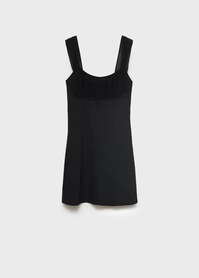Mango Robe Noir - Femme - Xl -
