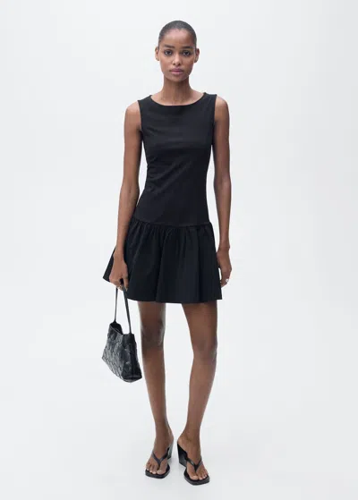 MANGO SHORT COMBINED DRESS BLACK