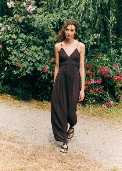Mango Robe Plissée Avec Liens Sur Les Côtés In Purple