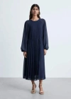 Mango Robe Bleu Marine - Femme - L -  In Bleu Marine