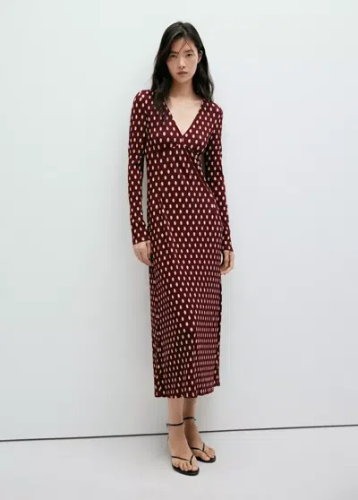 Mango Robe Pomelp In Grenat