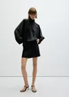Mango Robe Satinée À Naud In Noir