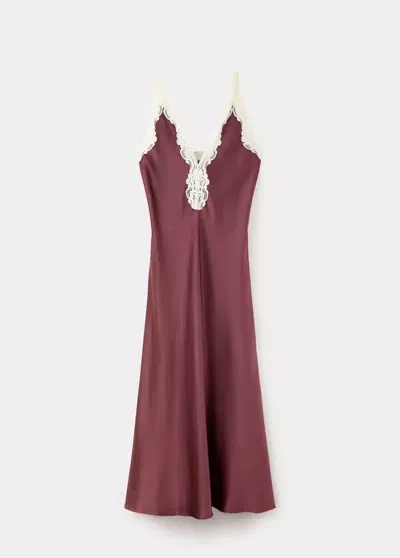 Mango Robe Satinée En Dentelle