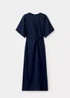 Mango Robe Valen In Bleu Marine