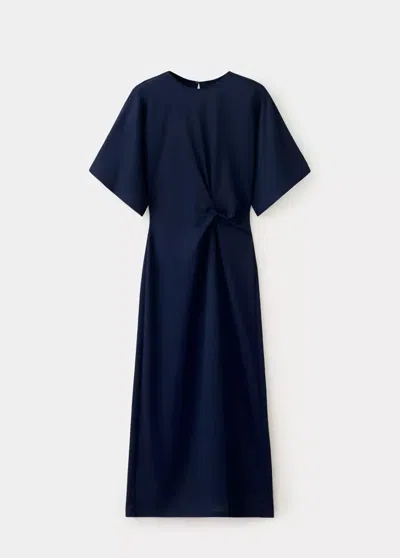 Mango Robe Valen In Bleu Marine