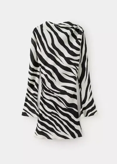 Mango Robe Zèbre Manches Évasées In Multi