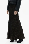 Shop Mango Rocio Leopard Print Maxi Skirt In Black