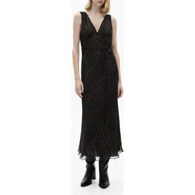Mango Rocio Sleeveless Midi Dress In Black