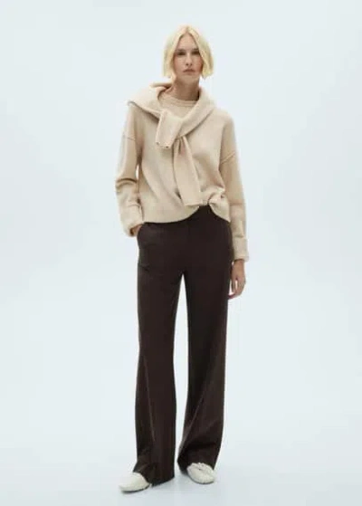 Mango Rolled-up Sleeves Sweater Ecru