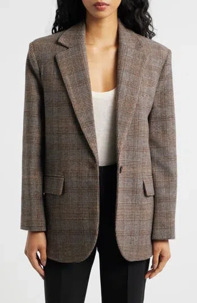 Mango Roma One-button Blazer In Brown