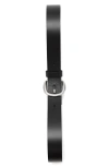 Mango Round Buckle Leather Belt In Black