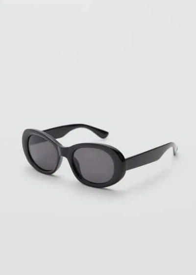 Mango Lunettes De Soleil Monture Ronde In Noir