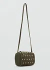 Mango Round Leather Bag Khaki In Brown