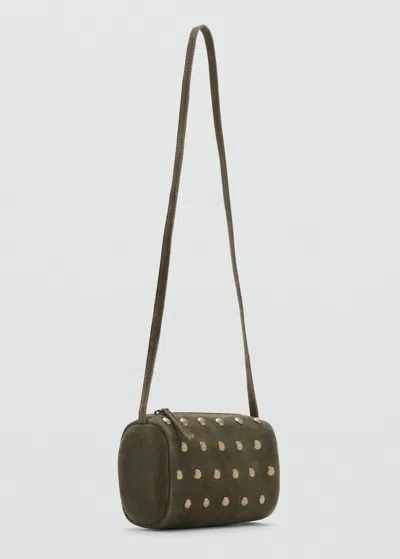 Mango Kids' Round Leather Bag Khaki In Brown