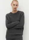 Mango Pull-over Maille Col Rond Gris Anthracite - Femme - M -  In Black