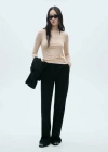 Mango Round-neck Long-sleeved T-shirt Sand
