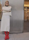 Mango Save Finish Round Neck Sweater Ecru In Ecru