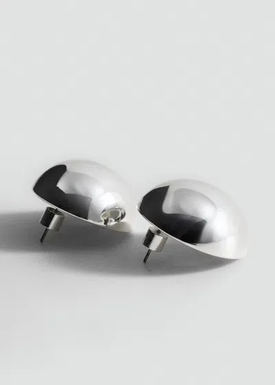 Mango Round Volume Earrings Silver