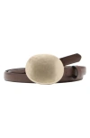Mango Rounded Buckle Leather Belt In Brown