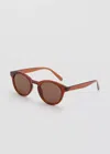 Mango Round-framed Sunglasses In Brown