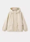 Mango Rubberized Jacket With Hood In Brown