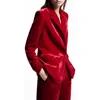 Mango - Pantalon Costume Velours Fraise - 40 - Femme In Strawberry