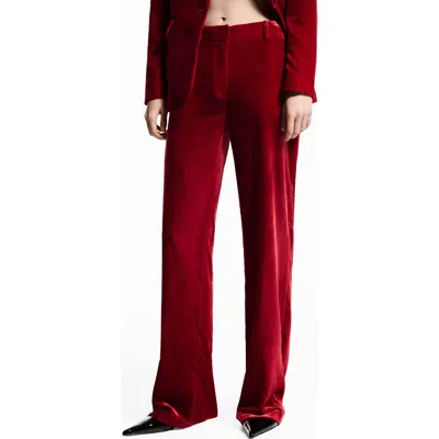 Mango Rubi Velvet Trousers In Strawberry