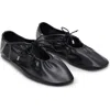 Mango Ruched Ballet Flat In Black