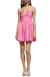 Mango Cotton Dress With Gathered Neckline Pink In Pink