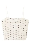 Mango Ruched Dot Camisole In Neutral
