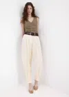 Mango Ruched Fitted Top In Khaki