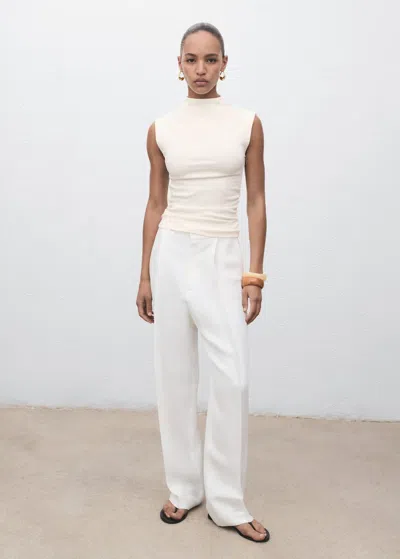 Mango T-shirt Blanc Cassé - Femme - L -  In White