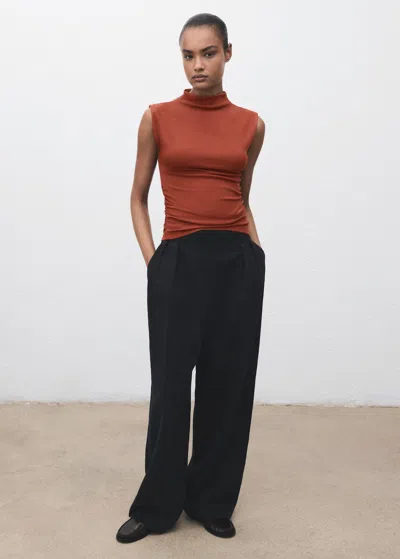 Mango T-shirt Rouge-orangé - Femme - Xl -
