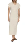 Mango Draped Shirt Dress Ecru In Ecru