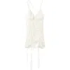 Mango Ruched Satin Minidress In White