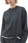 Mango Ruched Sleeve Sweatshirt In Gray