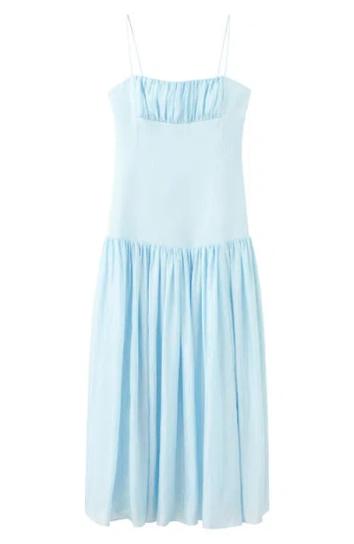Mango Starring Hailey Bieber Ruched Strappy Maxi Dress In Multi